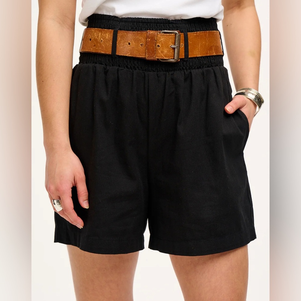 Lucy & Yak Black Adele High Waist Women's Shorts